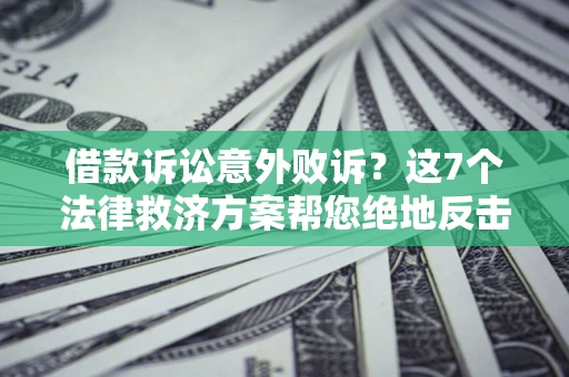 济南借款诉讼意外败诉？这7个法律救济方案帮您绝地反击！